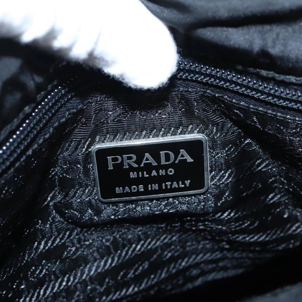 PRADA Hand Bag Nylon Black Silver Auth 97691 - Picture 10 of 16